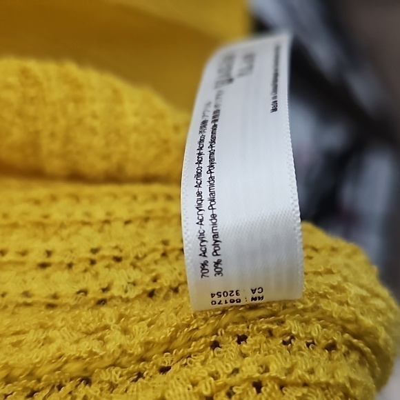 Anthropologie Mustard Yellow Knit Boxy Wide Sleeves Cardigan One Size - Picture 4 of 5